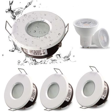 IP65 spot LED encastrable étanche, configuration de douille GU10, adapté aux spots de salle de bain et de cuisine (ampoule non incluse) Blanc Downlight découpe 75mm (1/5)