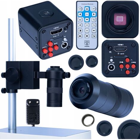 MICROSCOPIO DIGITAL PROFESIONAL Norma Black PRO KMNBP-HDMI 1080P, SET 3 EN 1