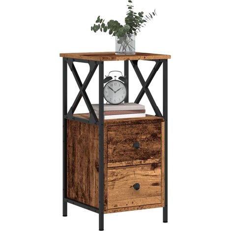 Nachttisch Altholz-Optik 34x35,5x70 cm Holzwerkstoff