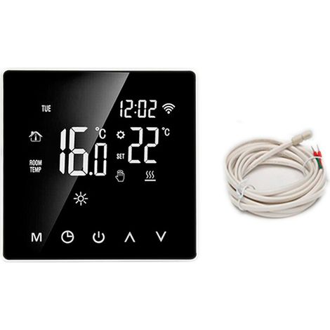 Thermostat intelligent numérique, Wifi programmable sans fil, capteur de pièce de maison, contrôle par application, panneau de contrôle (1/4)