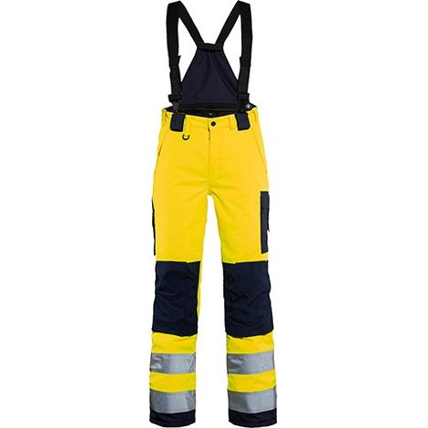 Pantalon de travail hiver à bretelles haute visibilité femme 7885 - Jaune fluo/Marine L - FR(44) - SE(C42) - Standards (1/2)