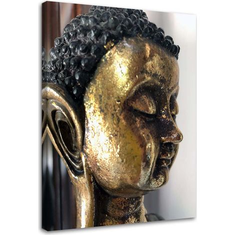 Tableau sur toile Bouddha doré Spa zen 40x60 (1/5)