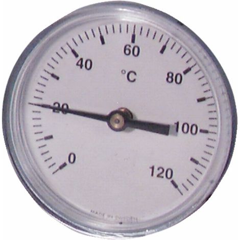 Thermomètre rond 0 à 120°C Ø80mm plonge axiale 100mm - DIFF