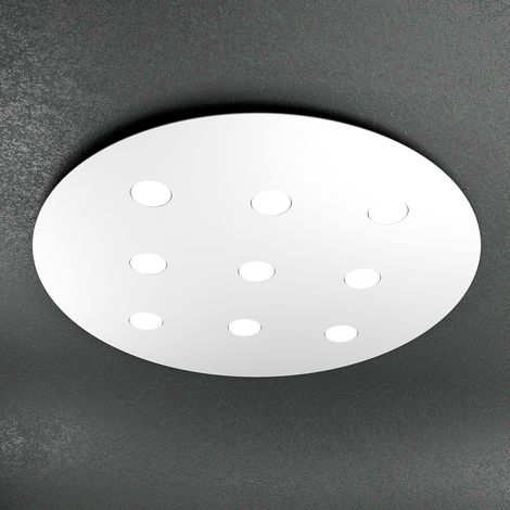 Plafoniera Moderna Tonda Cloud Metallo Bianco 9 Luci Gx53