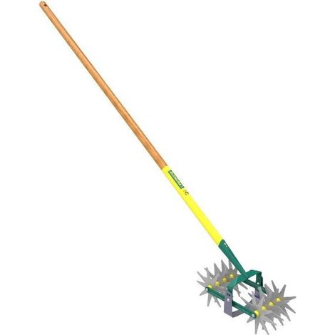 Grattoir oscillant + double émietteur naturOvert manche bois 100% PEFC 150 cm