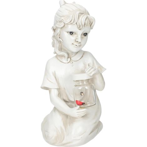 Statue Exterieur Solaire Garçon Fille avec Fleurs Decoration Lumineuse De Jardin Lampe Solaire Design pour Terrasse (1/5)