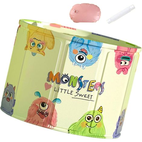 Baignoire pour bébé avec trou de drainage Motif dessin animé Baignoire pliable Bassin stable Facile à installer (1/5)