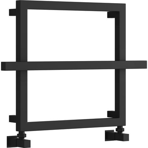 Reina Lago 1 Designer Heated Towel Rail 450mm H x 600mm W Black (1/3)