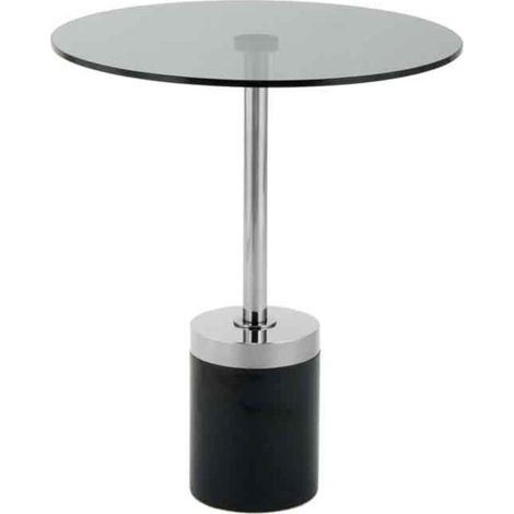 Table d'Appoint en Marbre "Lana" 53cm Gris & Noir (1/5)
