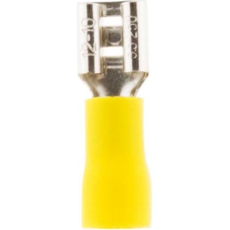 10 cosses clips femelles Ø6,3mm - Jaune - Zenitech