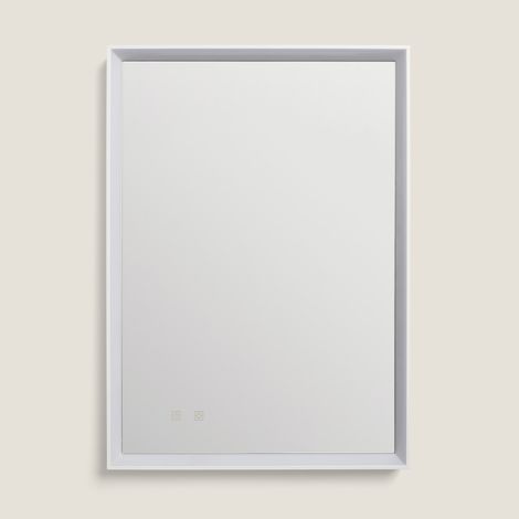 Badezimmerspiegel mit LED Licht und Antibeschlag 80x60 cm Maia Wählbar (Warm-Neutral-Kalt)