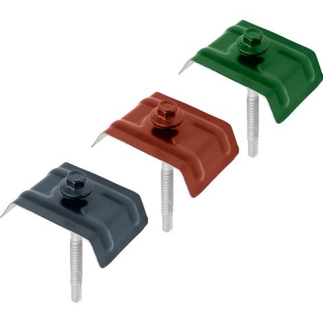 Faynot – Lot de 50 vis autoperceuses tête inox 6.3 x 100 mm – Acier laqué – Pour tôle Elda – Couleur gris anthracite RAL 7016