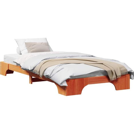 Maison Exclusive - Estructura de cama Marrón cera 75 x 190 cm (1/5)