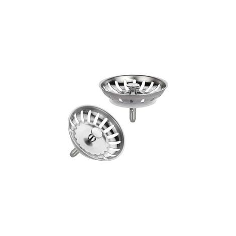 Bouchon evier Cuisine 2pcs, Filtre evier Cuisine 80mm Tige à Bille, bonde evier Acier Inoxydable avec Joint en Silicone (Diamètre: 80mm)