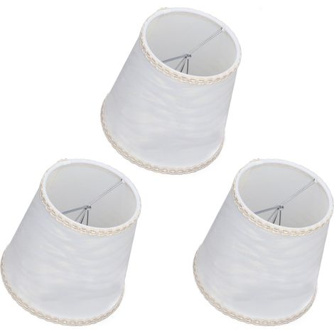 Lot de 3 abat-jour en tissu cylindriques pour lampe de table, lustre, applique murale, bougie, lampadaire (1/5)