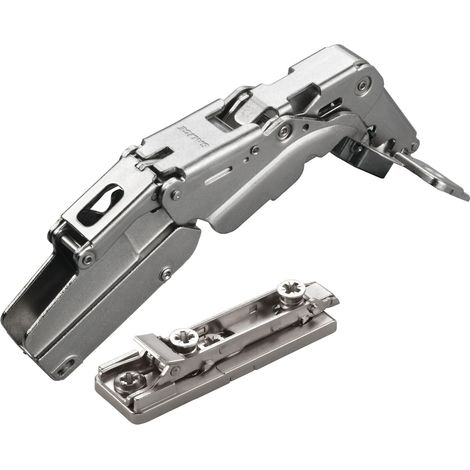 2 x Salice Topfband 155° Serie 200 Bohrbild T45 Innenanschlag inkl. Linear-Montageplatte Höhe 3 mm mit vormontierten Euroschrauben und Exzenterverstellung Topfscharnier von SOTECH (1/4)