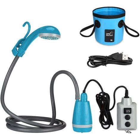 Douche portable rechargeable 20L – Pommeau et tuyau 2m – Débit 3,5 L/min – Idéale pour camping et nettoyage extérieur (1/5)