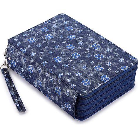 Boite A Crayons - 204 Emplacements - Organisateur Pour Crayons De Couleur - Avec Poignee Reglable - Toile Robuste - Pour Usage Domestique Et Voyage (1/5)