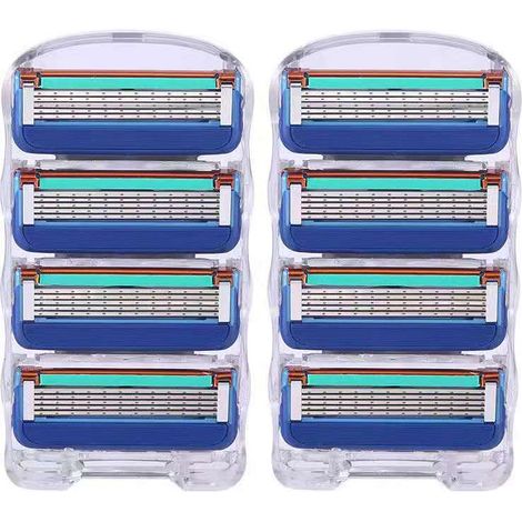 Lot de 8 lames de rasoir pour homme, compatibles avec le rasoir Gillette ProGlide à 5 lames, pour un rasage de près grâce à la tondeuse de précision et la bande lubrifiante. (1/5)