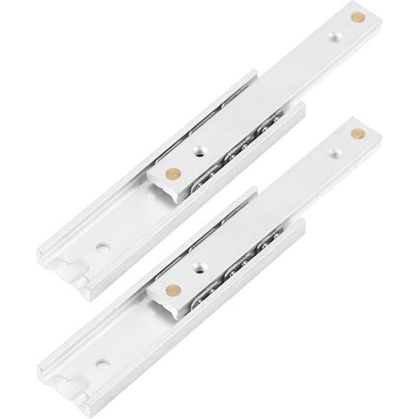 Glissières de tiroir à roulement à billes en alliage d'aluminium robustes UlisemPack, glissières télescopiques, rails coulissants durables et lisses pour armoires à tiroirs (140 mm) (1/4)