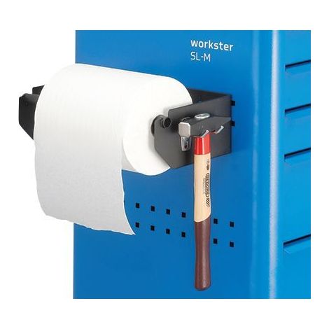 Gedore – Porte-rouleau de papier 2997754 – Tôle d'acier noire RAL 9005 – Compatible chariots Euro 10 x 38 mm – Diamètre max 320 mm (1/5)