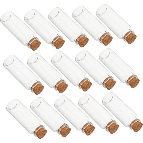 50 Pièces Mini Bouteilles Verre avec Bouchon Liège Souple Flacons Transparants à pour Décoration Paysagère Messages et Cadeaux de Mariage (1/5)