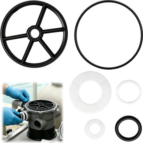 6Pièces Joint d'Araignée pour Vanne 6 Voies Piscine Réparation SP0710 Kit joint pour vanne 6 voies, compatible SP0710/SP0711, caoutchouc résistant chlore, étanche anti-fuite, installation facile (1/5)
