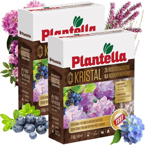 PLANTELLA Mineraldünger für Rhododendren, Hortensien, Heidekraut, Blaubeeren 1 kg x 2