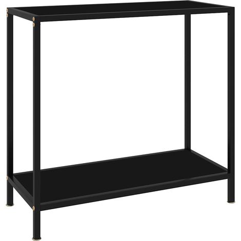 Table console-Table d'entrée Noir 80x35x75 cm Verre trempé 149238 (1/5)