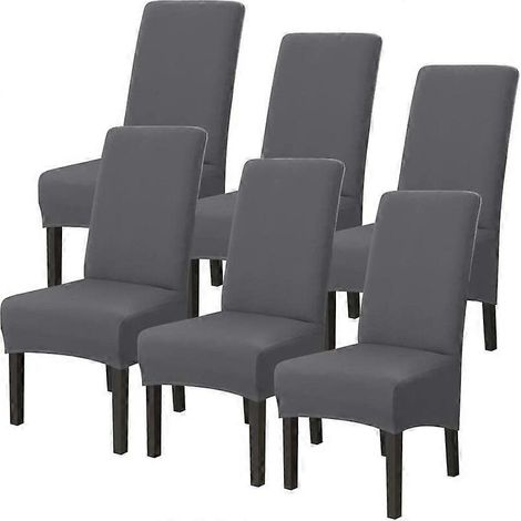 Housses de chaises de salle à manger Sufdari, housse de cuisine, housse Parsons, protections en spandex pour chaises extensibles (lot de 4) - Gris (1/5)