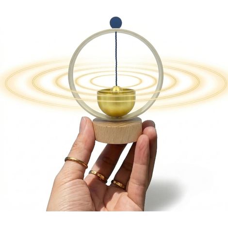 Cloche chantante pour yoga et méditation, carillon à vent en cuivre artisanal, bol de guérison sonore, sonnette de porte, instrument de pleine conscience, design élégant doré