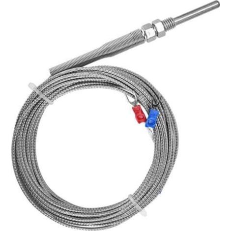 Sonde de température thermocouple type K à filetage M8, 30 mm, 0-400 °C (5 m)