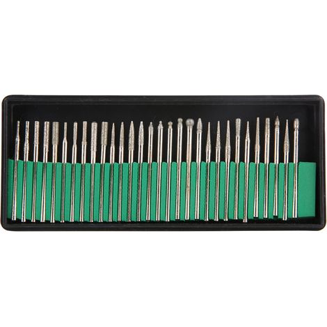 30 pièces forets diamantés pour meulage, perçage sur verre, jade et bijoux, outils de gravure et sculpture (1/5)