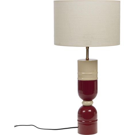 Amadeus - Lampe Smiles bordeaux avec abat-jour en jute  E2725W