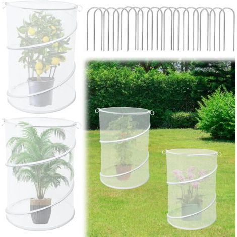 BUNTHAUS Lot de 4 cloches de jardin pop up pour plantes, 50,8 x 33 cm (H x P) Cloches de protection pour plantes d'extérieur Cloche blanche pour plantes Cloche de protection contre les animaux avec (1/5)