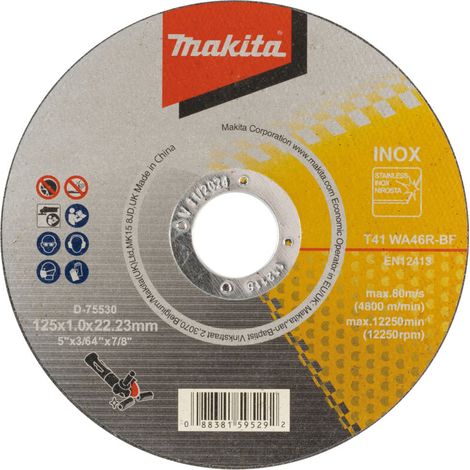 D-75530 Disque à tronçonner en métal 125x10x22mm (1/2)