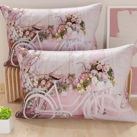 Paire de taies d'oreiller 30 x 50 cm en Microfibre, Coussins d'ameublement, canapé, Salon, 2 Housses de Coussin, taie d'oreiller Shabby 333, 100% fabriqué en Italie