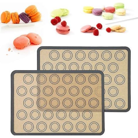 Lot de 2 tapis de cuisson en silicone antiadhésifs à bords gris (420 x 295 mm) (1/5)