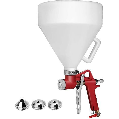 Pistolet à peinture à trémie d'air de 1,45 gallon (5,5 litres) pour texturer les cloisons sèches et peindre les murs, avec 3 buses. (1/5)