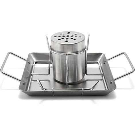 Rôtissoire à poulet en acier inoxydable - Canette de bière pour poulet grillé - Accessoires pour barbecue - Accessoire barbecue avec 4 brochettes de légumes (1/5)