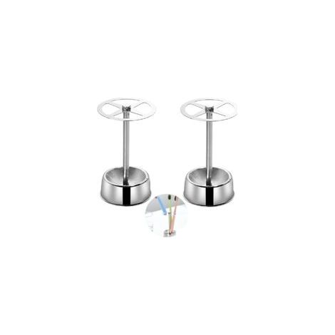 Porta spazzolini in acciaio inox, 2 pezzi, organizer per bagno in metallo con base antiscivolo, multifunzione, asciutto e facile da pulire - Crezuo (1/4)