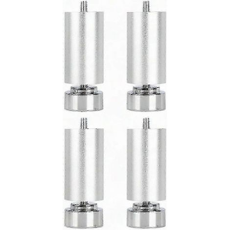 Pieds métalliques réglables, filetage M10, adaptés aux meubles lourds, argentés, 25 cm (1/5)