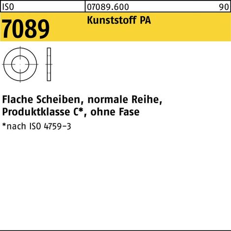 ISO 7089 Kunstoff PA 2mm (2 Flache Scheibe,2x5x0,3) ohne Fase Form A 1000 Stk (1/2)