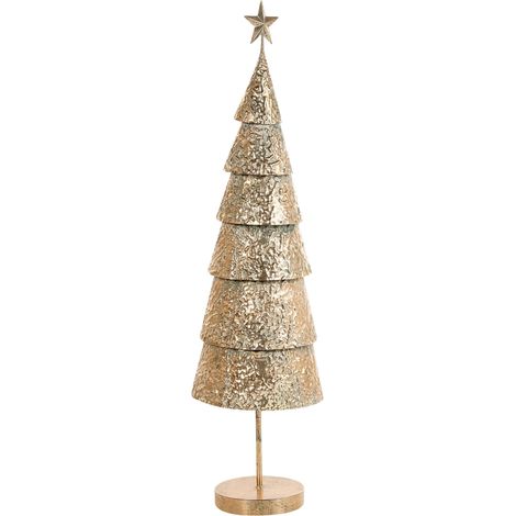 Decorazione Natalizia Albero di Natale in Metallo Dorato Ornamento per le Feste Porvoo (1/4)