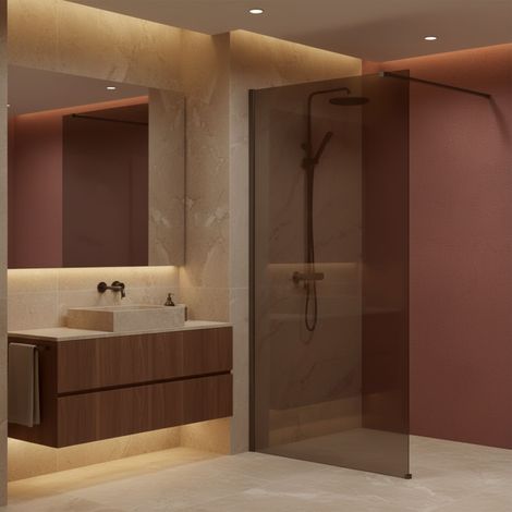 PARED DE LA DUCHA REA FLEXI BROWN TITANIUM 80