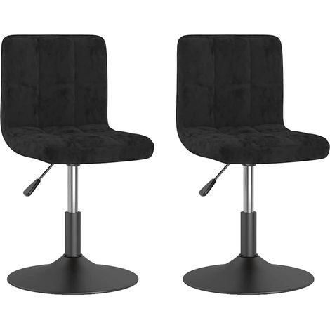 Maison Exclusive - Chaises pivotantes à manger lot de 2 noir velours (1/5)