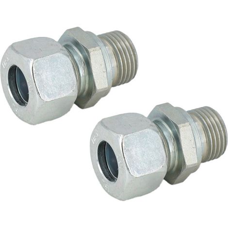 Lot de 2 - Raccord droit filetage 1/2" x Ø15mm (1/5)