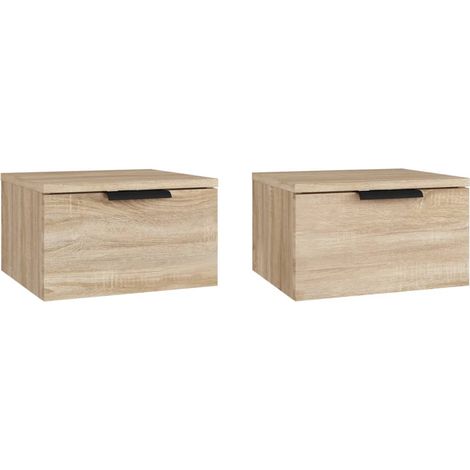 Maison Exclusive - Tables de chevet murales 2 pcs Chêne sonoma 34x30x20 cm (1/5)