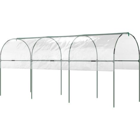 CHICFURN Invernadero túnel 400 x 123 x 171 cm de acero transparente con anclajes (1/5)