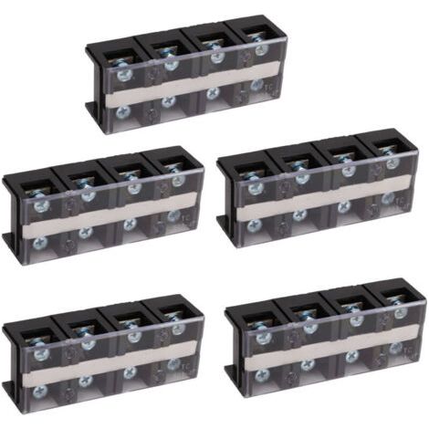 QORVA
-5Pcs Blocs de borniers à vis 60A 4 positions Cuivre Plastique 60A Bornier pour connexion électrique,DUBUNS